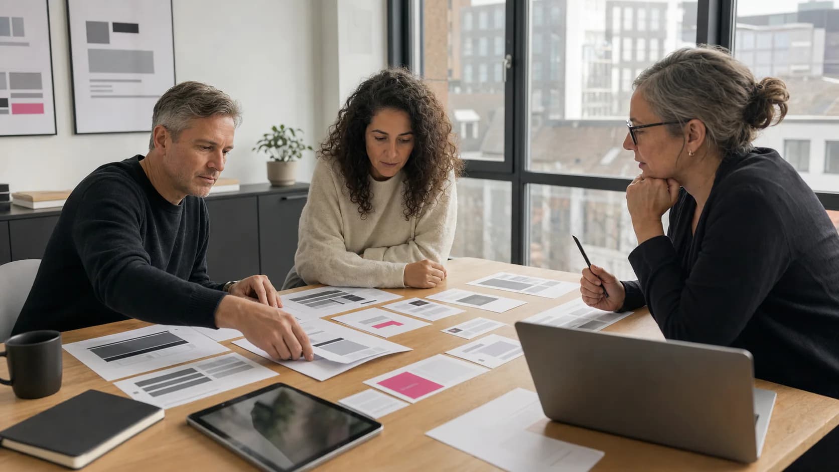 UX-Workshop mit Wireframes für die Struktur einer neuen Unternehmenswebsite